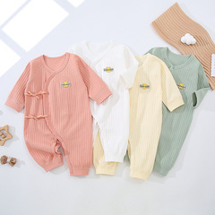 Baby Bodysuit Spring and Autumn Base Layer Cotton Newborn Clothes Full Moon Newborn Baby Pajamas onesie Crawling Suit Four Seasons