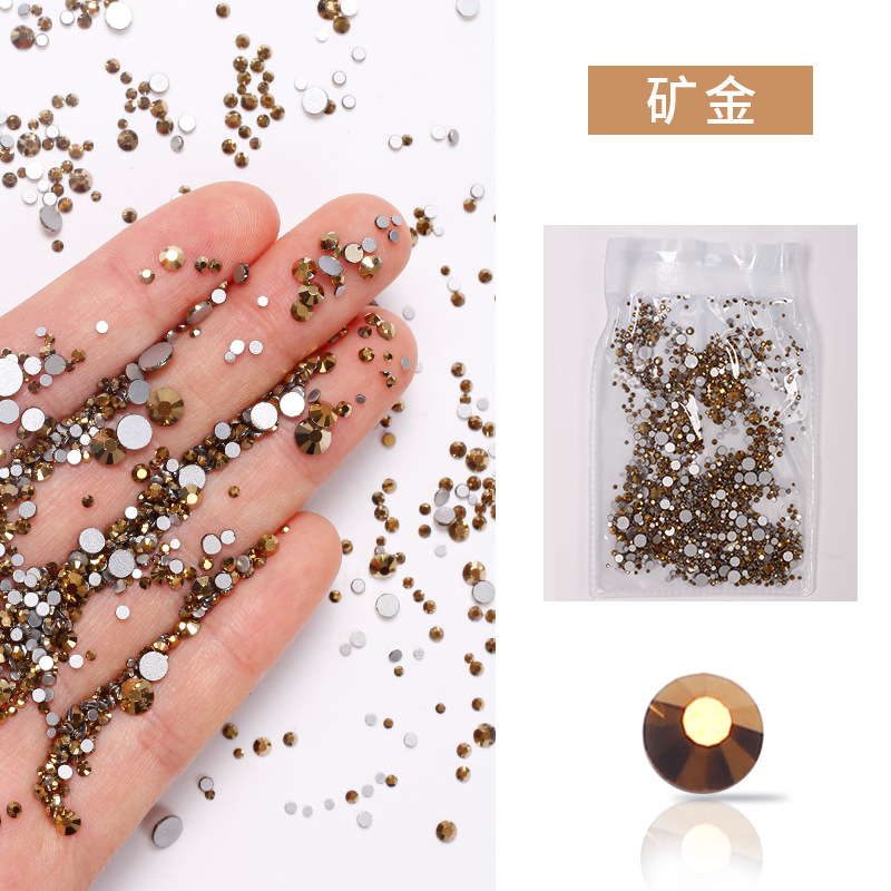 Joyería de uñas diamante plano transparente AB diamante DIY decorativo uñas rhinestone tamaño mezclado cristal diamante color 1440