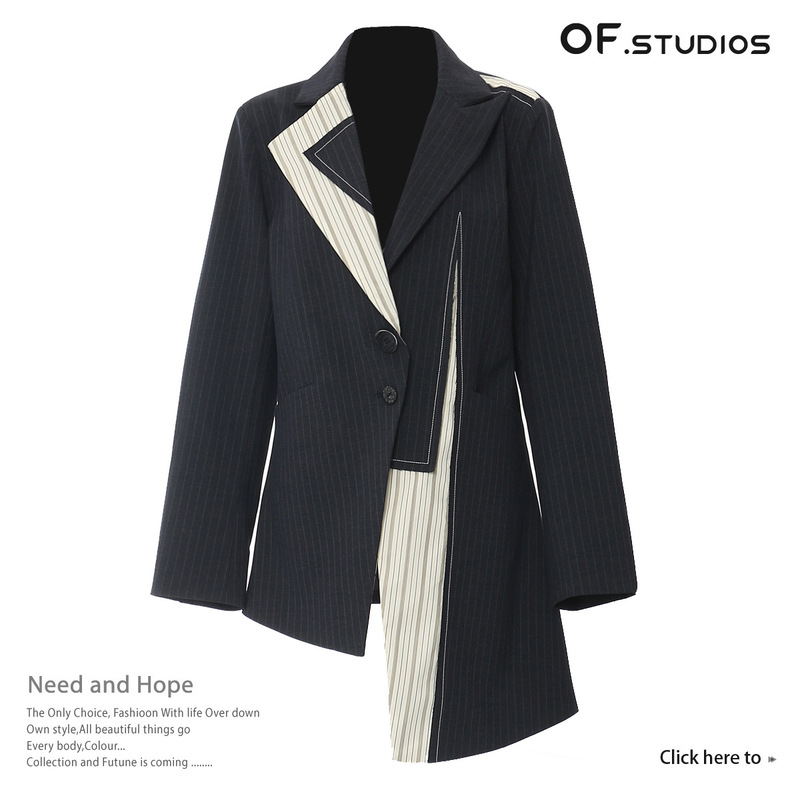 26 New Heavy-Duty Patchwork Color-Blocking Irregular Cut Suit Jacket Top for Women 1751 26 New Heavy-Duty Patchwork Color-Blocking Irregular Cut Suit Jacket Top for Women 1751