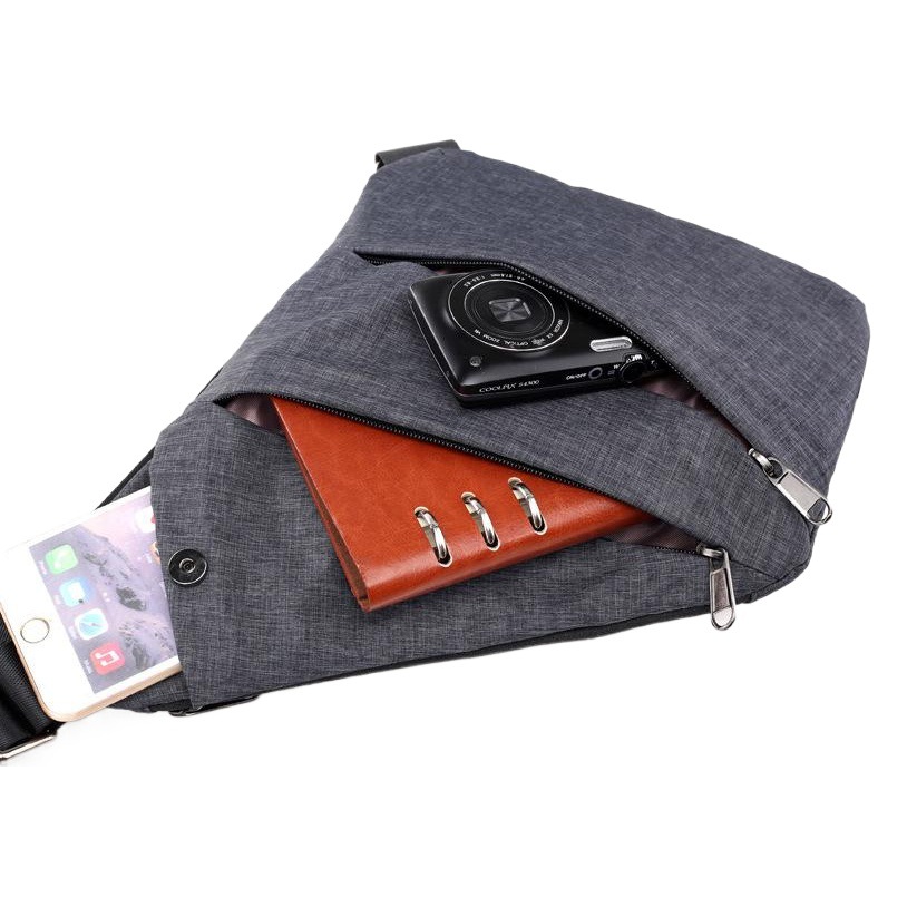 Right Shoulder Gun Bag Cross-Border Wholesale Lightweight Simple Large-Capacity Crossbody Bag Nylon Casual Close-Fitting Men's Chest Bag in Stock