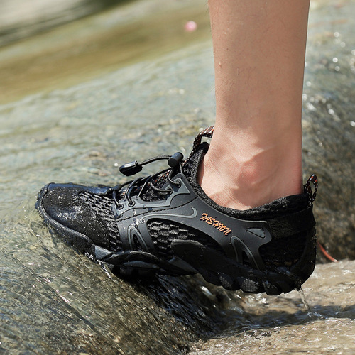 River tracing shoes for men, summer breathable mesh hiking shoes, spliced ​​wading shoes, fashionable outdoor shoes, casual men's shoes