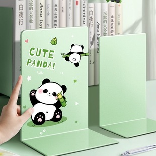 2-Piece Bookend Panda Large Book Holder Bookend Student Use Telescopic Bookend Desktop Storage Fixed Simple