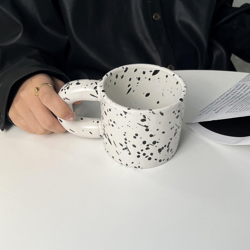 Salpicaduras de tinta taza ins estilo taza de grasa vintage taza de agua de cerámica taza de café taza de desayuno taza de leche