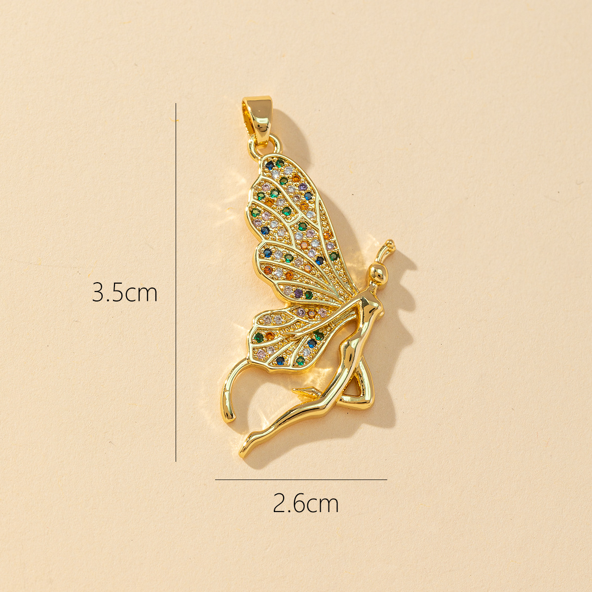 1 Piece Copper Rhinestones Butterfly Pendant display picture 11