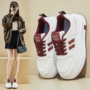 2025 Spring White Shoes New K-Style Ins Female Students Thick-Soled Heightening Sports Sneakers Casual Street Shooting Zs82