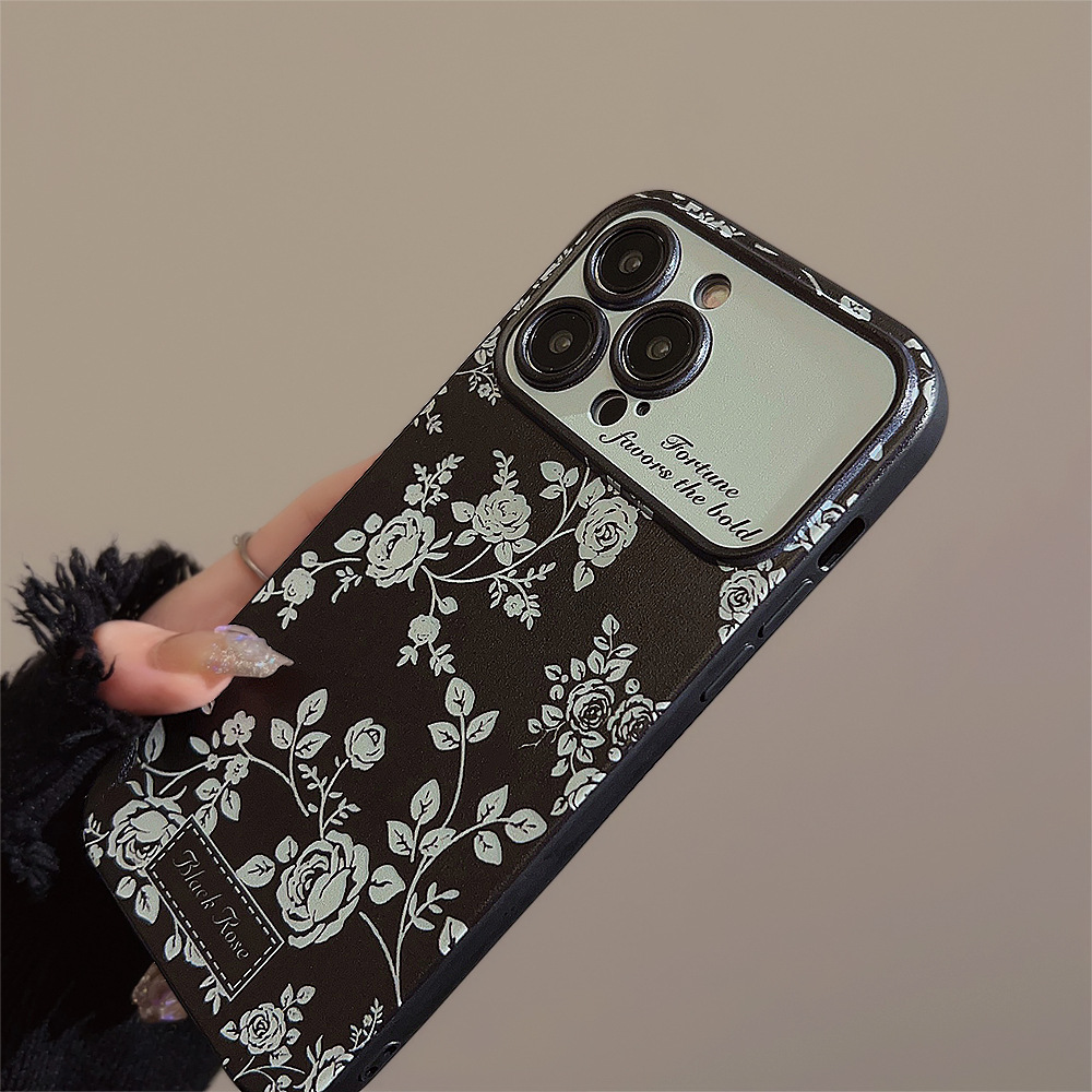 Funda para teléfono con diseño floral pequeño estilo francés, compatible con iPhone 17, Apple 16, estilo oscuro para 13 Pro Max, cobertura total para 11, 15 Huawei.