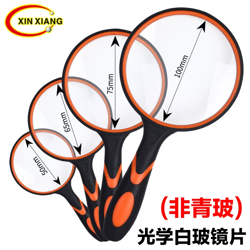 Оптическая белая стеклянная линза резиновая ручка с защитой от падения пластик для пожилых людей для чтения ручное чтение 10x HD увеличительное стекло