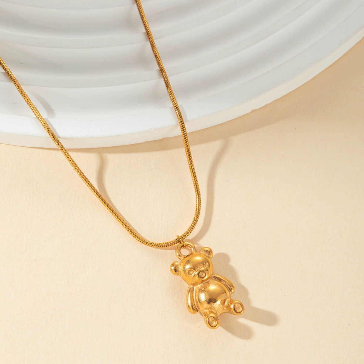 Модный европейский и американский темперамент личность титановая сталь позолоченный английский медведь подвеска дикий минималистский ожерелье Серьги Аксессуары Набор