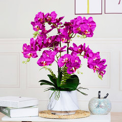 高檔仿真蝴蝶蘭花套裝擺件假花藝前台客廳餐桌面盆栽盆景裝飾擺設