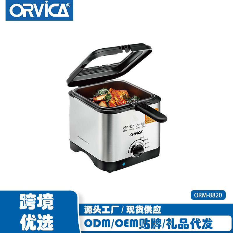 ORVICA 국경 전기 프라이어 대용량 2.5L 통합 자체 가열 프라이어 감자 칩 기계 프라이어 스낵