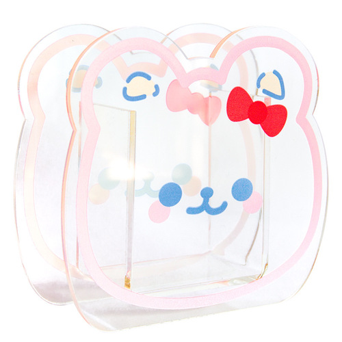 Creative Acrylic Transparent Pen Holder Student Stationery Desktop Multifunctional Pen Holder Girly Heart Cartoon Storage Box Wholesale