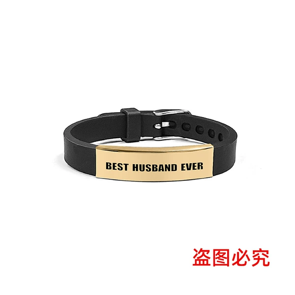 Black silicone golden bracelet