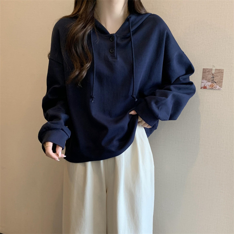 春と秋の女性用の新しいクロスボーダースウェットシャツ、薄くてゆったりとした韓国スタイルの多用途の長袖パーカートップジャケット、ドロップシッピング