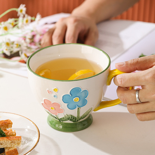 Ceramic High-Quality Aesthetic Cups Household Large Capacity Coffee Cups Mugs Internet Famous Water Cups Oat Breakfast Cups Milk Cups