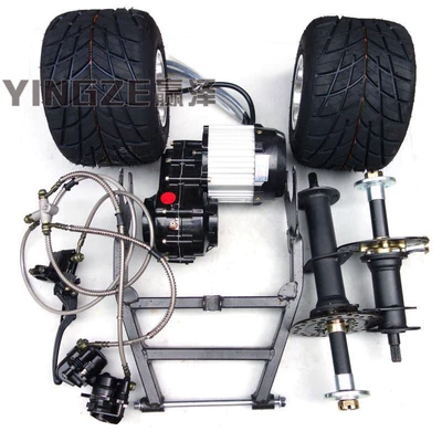 Motorcycle frame, Electric Beach Vehicle Differential Axle - 48v500whandbrake-5inch-rain-tires