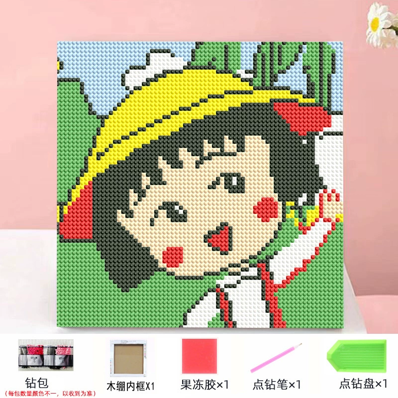 Набор алмазной мозаики DIY Kuromi и мультфильмы 20×20 см, рамка-наклейка, детское творчество
