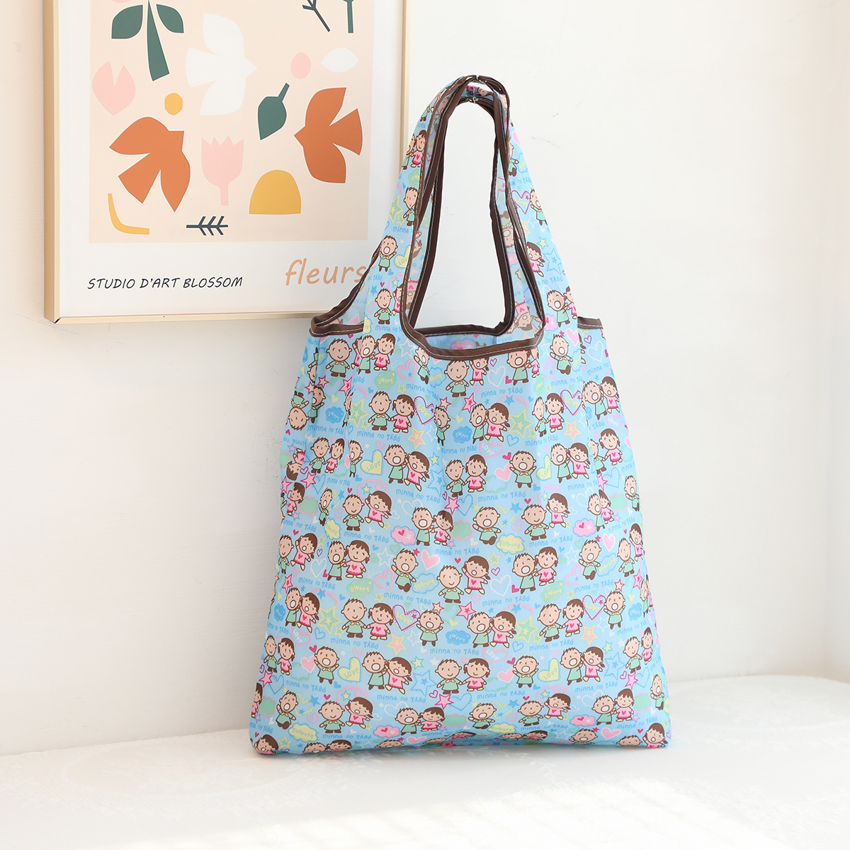 Dibujos animados lindo coolomi gran capacidad bolsa de protección del medio ambiente portátil plegable supermercado bolsa de compras bolsa de tela ligera bolsa de hombro