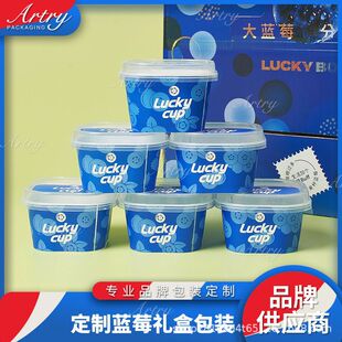 Blueberry Plastic Packaging Cup 60g 125g Square Logo Fruit Packaging Box with Drainage and Ventilation