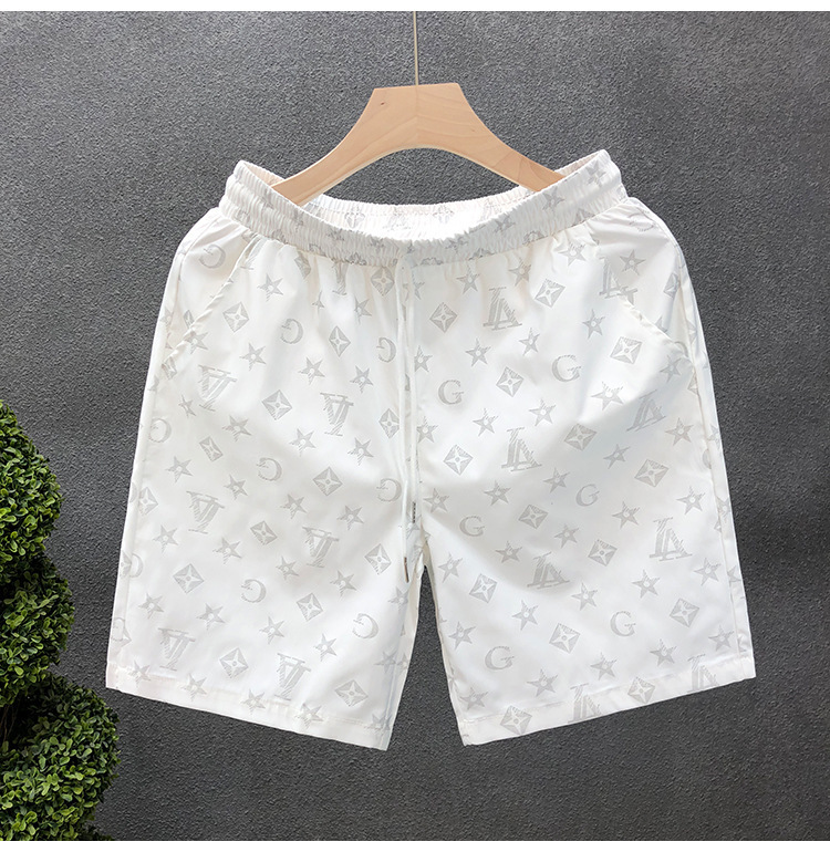 Men's Summer Sports Beach Pants Thin Trendy Loose Outer Wear Three Quarter Home Shorts_viptrois.com