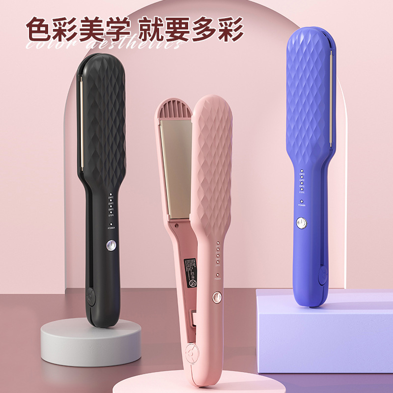 Cross-Border Direct Shipping Hair Straightener and Curling Iron, Dual-Use for Straightening and Curling, Home and Dormitory Use, Hair Volumizing Tool