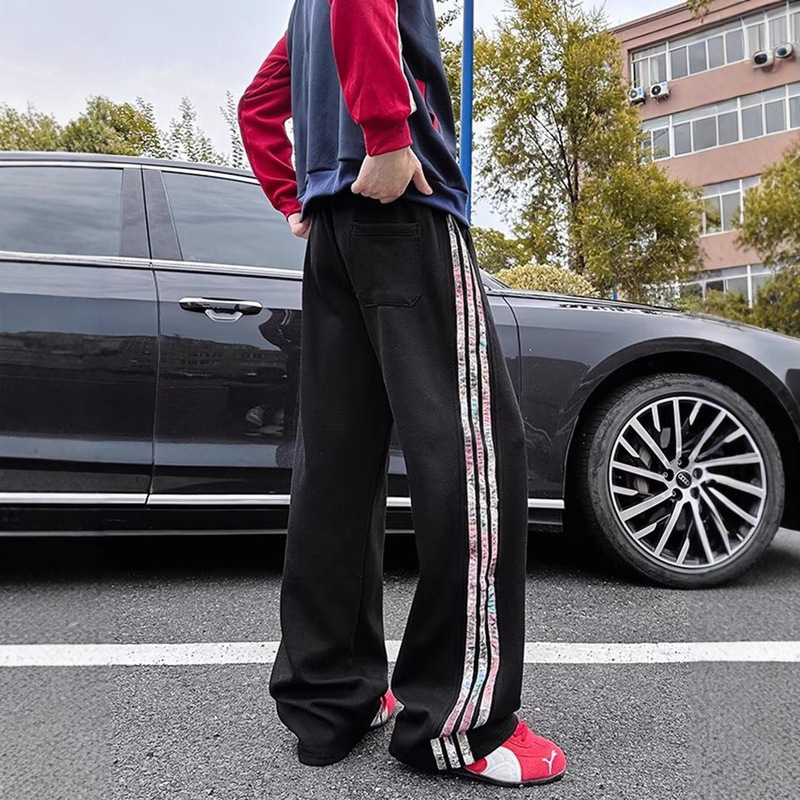 Cleanfit Blue Floral Striped Sweatpants Men's Autumn Floral Gray Three-Stripe Pants Sports Casual Long Pants Cleanfit Blue Floral Striped Sweatpants Men's Autumn Floral Gray Three-Stripe Pants Sports Casual Long Pants