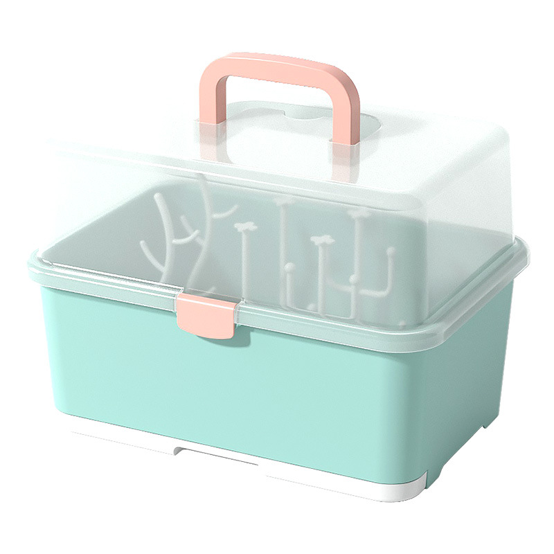 Caja de almacenamiento de biberón portátil de plástico para cubiertos de bebé caja de leche en polvo para artículos infantiles rack de almacenamiento a prueba de polvo image 5