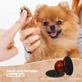 跨境木制狗抓板圆形可拆卸狗狗磨平修脚器木制宠物指甲锉刮板