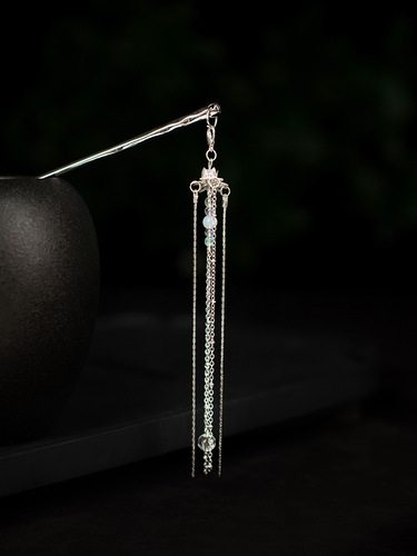 Fine Goods Hairpin with Ancient Style Tassels, Hair Accessories, Chignon Hairpin, Simple Headwear, Alloy, Fresh and Natural, Original Accessory for Women