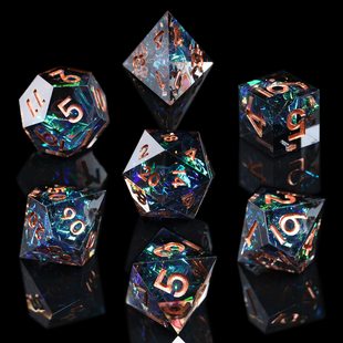 Resin Pointed Dice DND Running Group Table Tour Dungeons & Dragons COC Cthulhu Solid Color Polyhedral Number D6