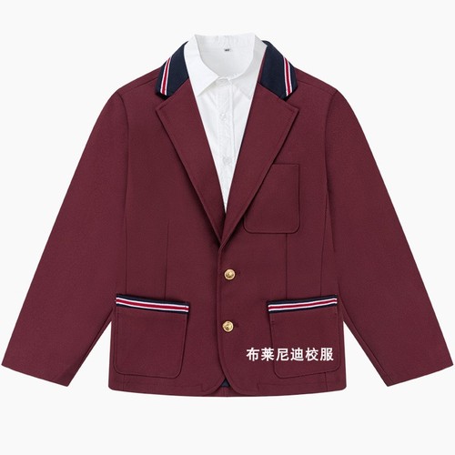 Blainiandi School Uniforms for Boys and Girls Navy Blue Children's Blazer Crimson Red Suit Jacket for Older Children 13Z104