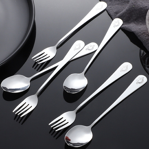 Wholesale stainless steel watermelon spoon coffee spoon dessert spoon stirrer spoon household daily spoon fork gift spoons and forks