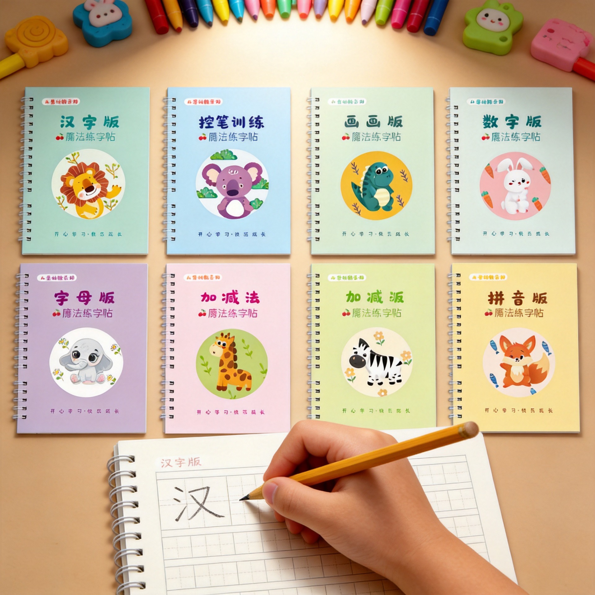 Children's pen control training grooved character practice book, kindergarten writing book, character practice book, beginner's enlightenment baby grooved character practice book