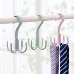 Multifunctional rotating hook creative home use four-claw connected coat hanger silk tie belt wardrobe storage