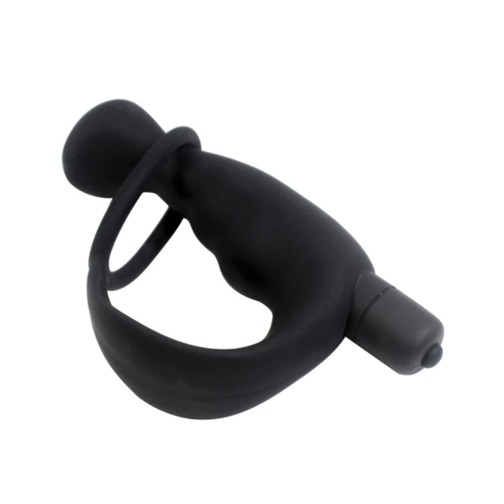 Silicone Prostate Vibrator Anal Plug with 10-Frequency Vibration and Ring Design — detail image 2