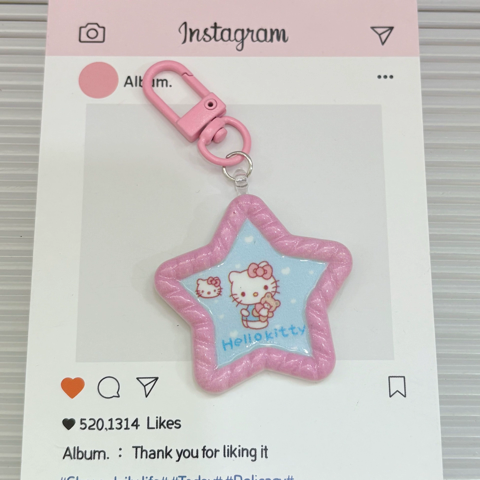 Подвеска для сумки Hello Kitty звезда, мультяшный брелок, разноцветные варианты (0,03 кг)