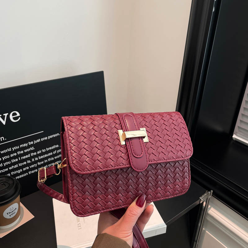 Borsa a spalla donna intrecciata elegante borsa baguette_voghion.com