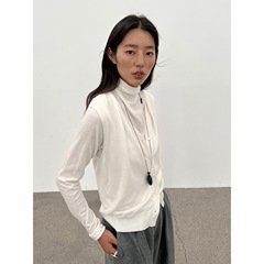 2025羊毛混纺真两件时尚套装高领毛衣女秋冬新款257191
