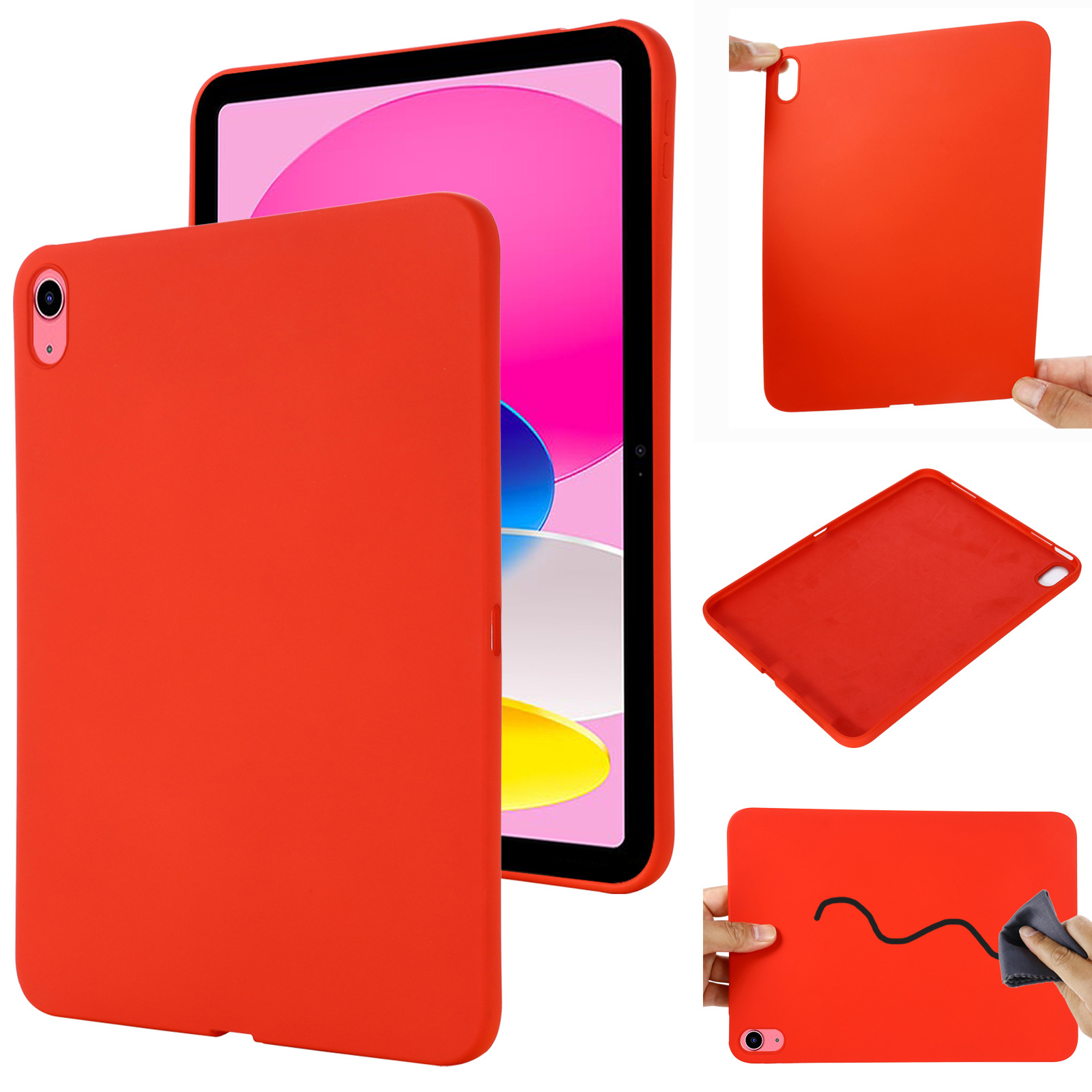 For ipad 10 2022 liquid silicone flat protective cover ipad mini 4/5/6 anti-fall flat case