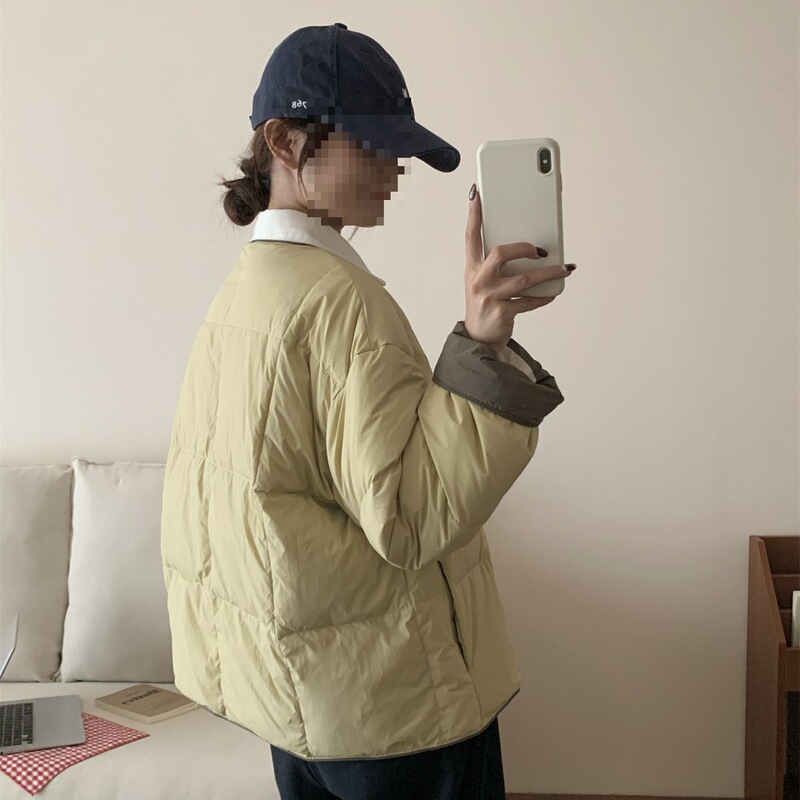 Eye-Catching Round-Neck Short down Jacket with 90% White Duck down Filling, a Must-Have for a Youthful Look, New for Autumn/Winter 2025
