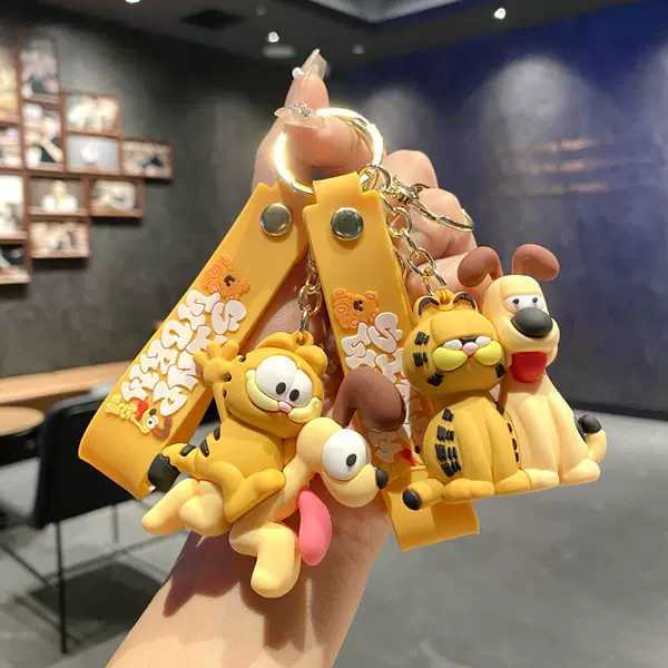 Cute Cartoon Garfield Keychain Creative Cat Doll Doll Pendant Couple Bag Keychain Small Pendant
