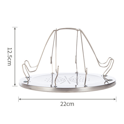 Outdoor camping supplies wire rack barbecue rack foldable 4-piece stainless steel simple round toast rack grill
