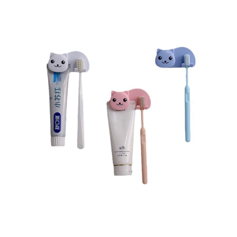 Stall de pasta de dientes sin agujeros de perforación tipo pared extruida pasta de dientes lavabo facial baño cepillo de dientes de pared abrazadera de almacenamiento