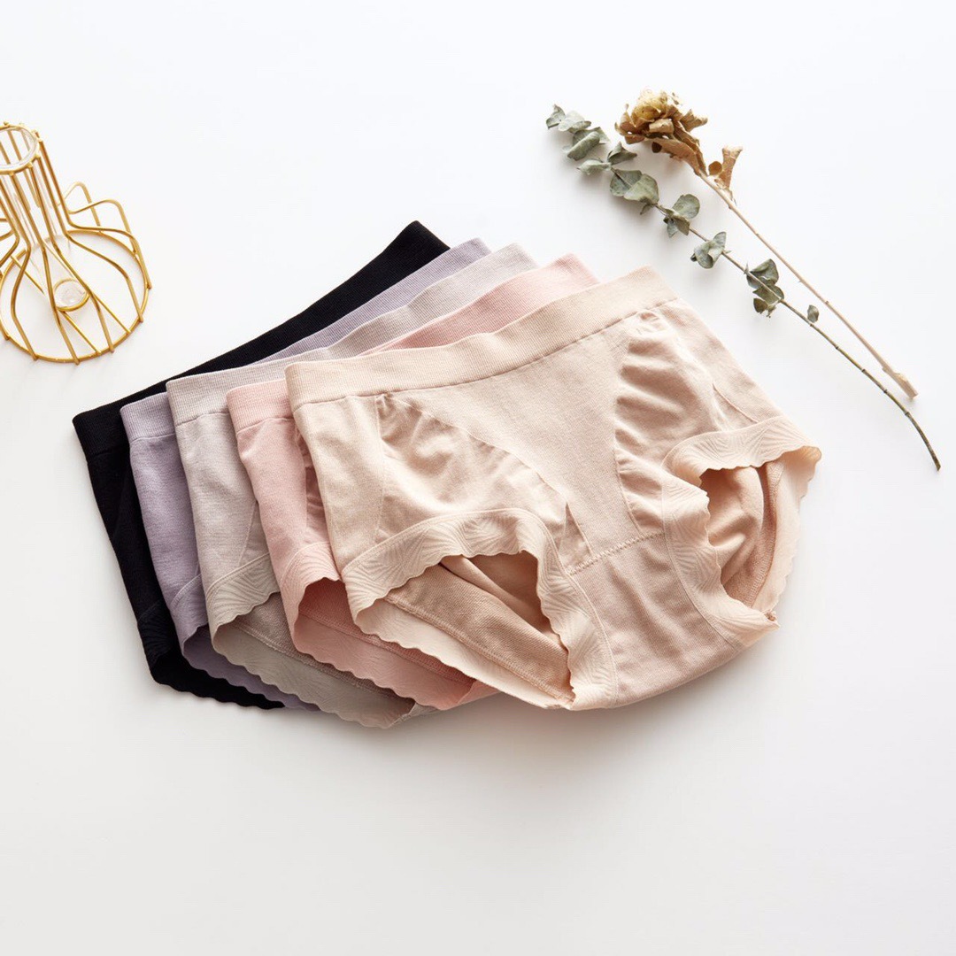 Sedna 6933 Modal Women's Underwear Simple Mid-Waist Lace Edge Hip-Covering Butt-Lifting Elastic Briefs