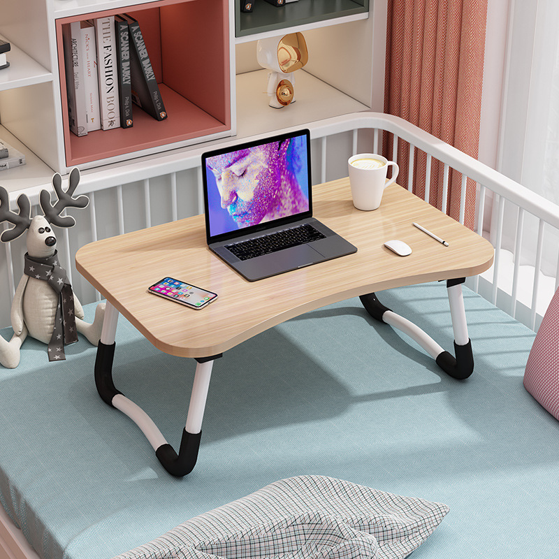 Escritorio de cama plegable mesa de computadora dormitorio dormitorio dormitorio estudio casero pequeña mesa de madera sólida