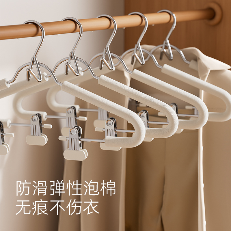 Transfronterizos venta caliente esponja percha con abrazadera para dormitorios domésticos sin marcas antideslizantes JK falda uniformes escolares chinos ropa de vestir