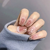 Fake nails, removable nude nail stickers from pearl for manicure, ready-made product