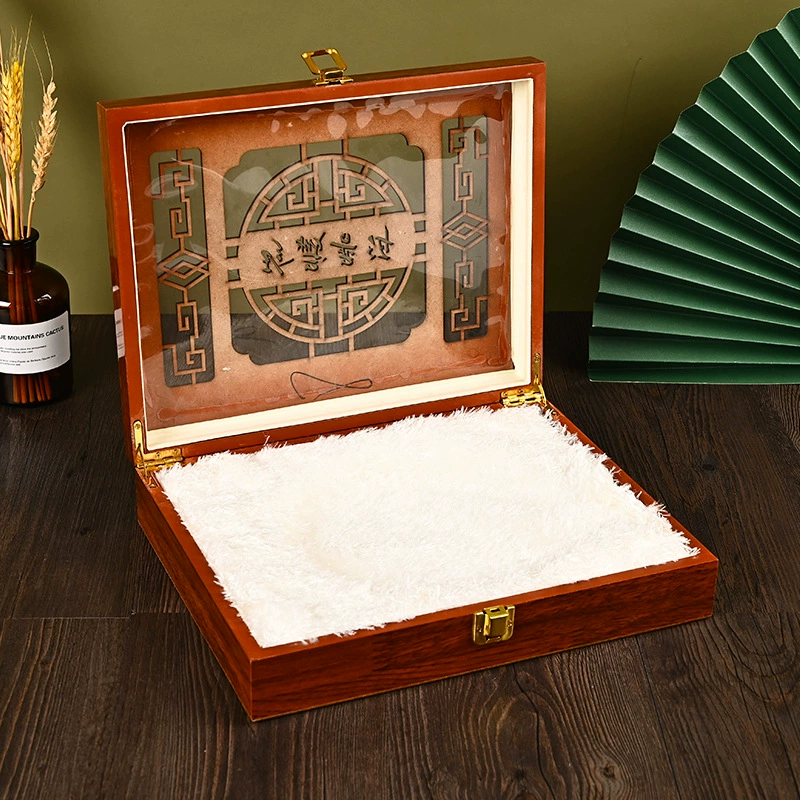 Оптовая продажа: красная коробка для чая с ажурной резьбой, деревянная лакированная коробка для упаковки чая Пуэр, чайный набор с логотипом и резным ажурным дизайном.