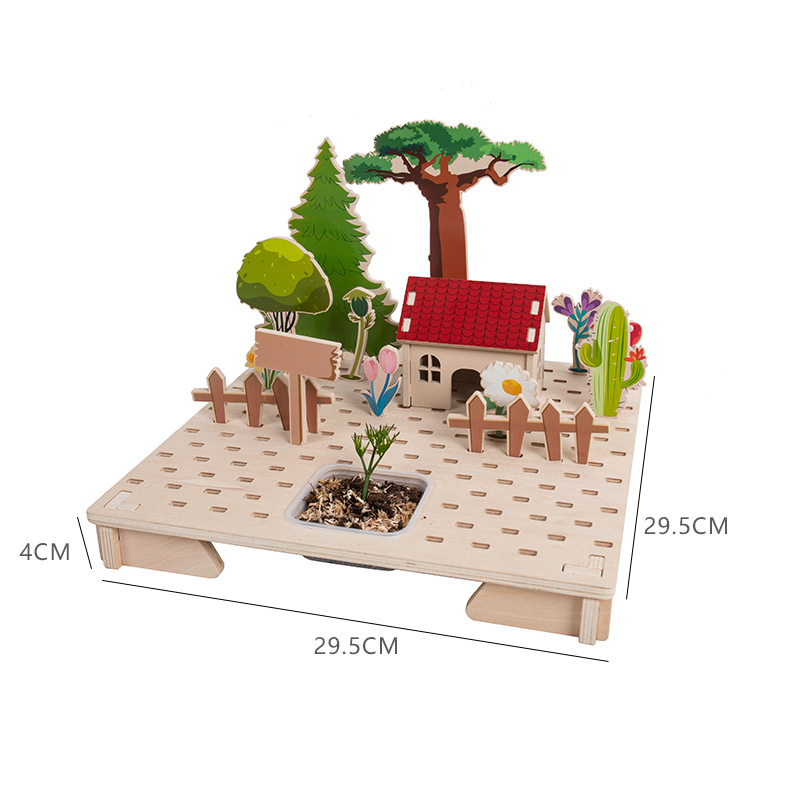 Rompecabezas tridimensional 3D para niños, bloques de rompecabezas, jardín de infancia de educación temprana, juguetes ensamblados a mano, plantación de plantas, jardín