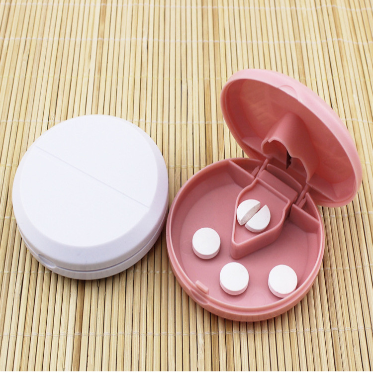 圆形ABS塑料切药器盒子 药丸分隔器 可印logo