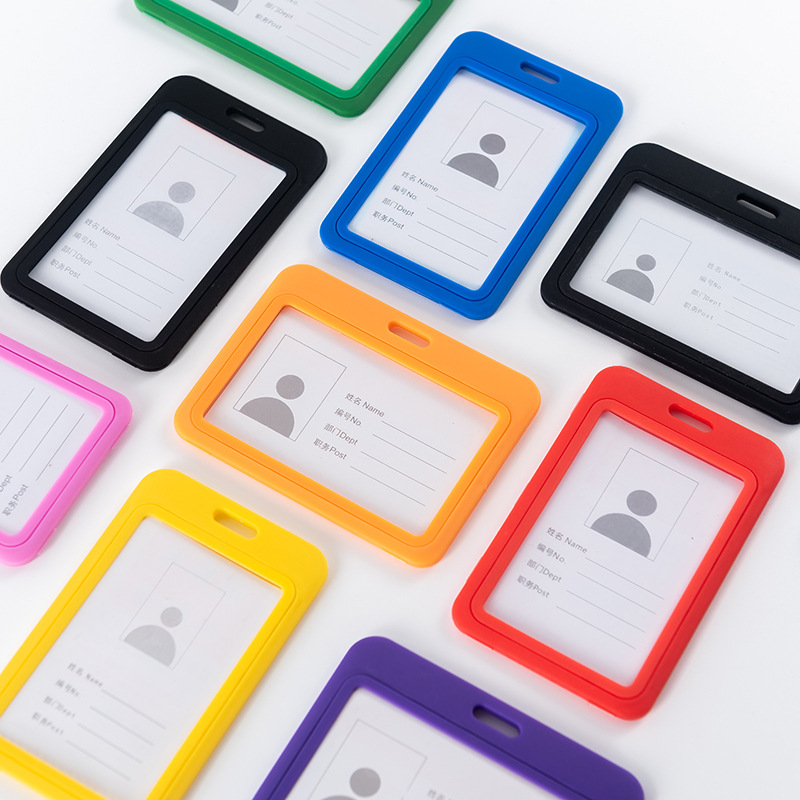 ID Card Double-sided Transparent Chest Card Case Bus Access Card Case Simple Candy Color Card Case